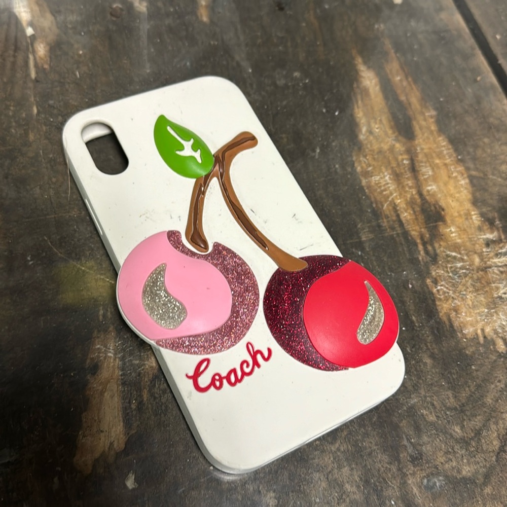 Like NEW Coach iPhone XS silicone case with cherry
